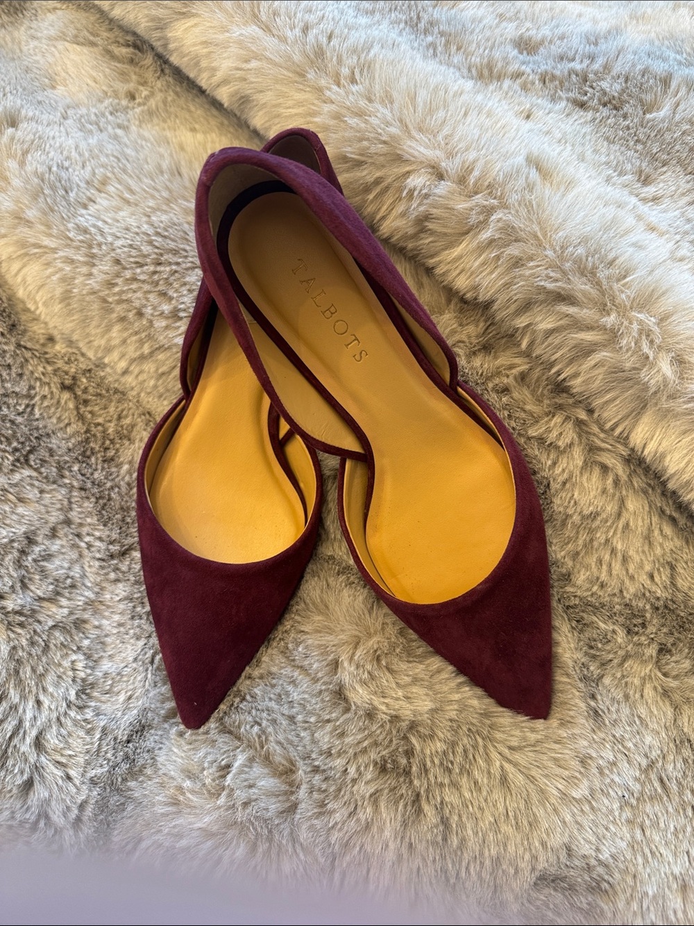 Talbots Burgundy / Plum Pointed-Toe D'Orsay Flats